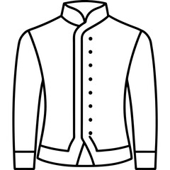 Nehru Jacket line art vector