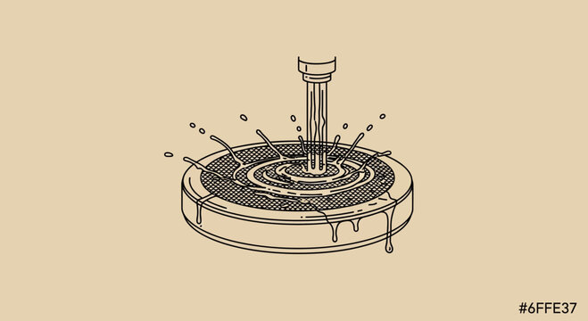Water Splash Vortex on Circular Surface with Droplets