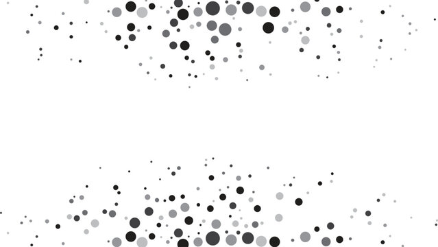 Dark Dot Dispersion. Scattered random black dots. Bold grey spots dispersing overlay template. Dark points dispersion. Vector illustration.