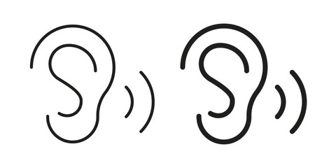 Obraz premium Ear icon symbol design template. Vector 10 eps.