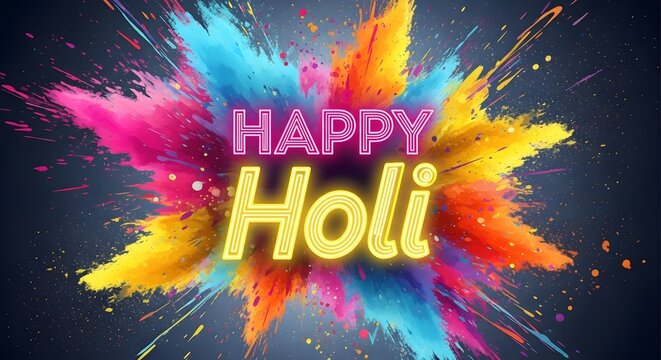 Vibrant holi festival of love celebration happy holi greetings
