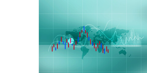2d illustration Stock market online business concept. business Graph