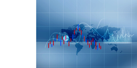 2d illustration Stock market online business concept. business Graph