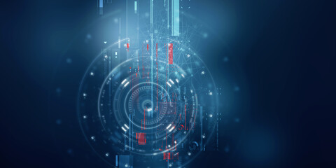 2d illustration Abstract futuristic electronic circuit technology background