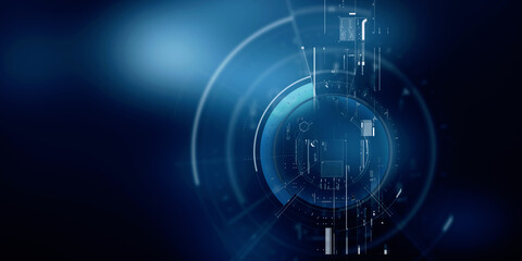 2d illustration Abstract futuristic electronic circuit technology background