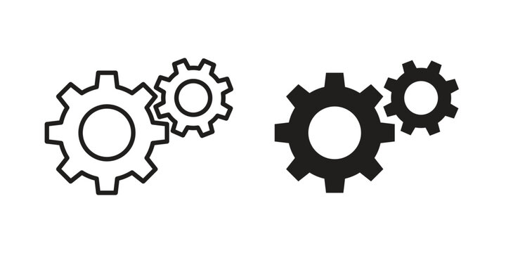 Gears icon symbol design template. Vector 10 eps.