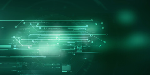 2d illustration Abstract futuristic electronic circuit technology background