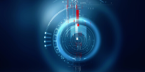 2d illustration Abstract futuristic electronic circuit technology background