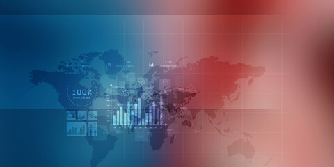 2d illustration Stock market online business concept. business Graph