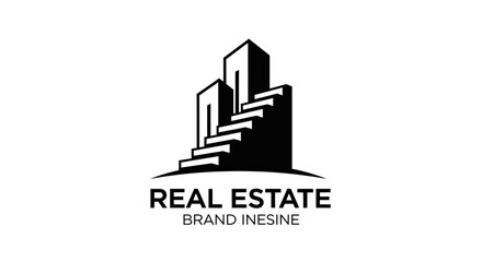 Obraz premium Modern Real Estate Logo Design with Abstract Buildings Icon