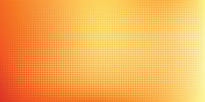 Abstract bright orange background with central radial halftone dot pattern eps10