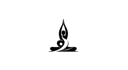 Fototapeta premium Stylized Yoga Meditation Silhouette for Wellness and Inner Peace