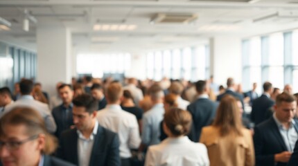 Obraz premium motion blur image of business people crowd walking at corporate office in city downtown