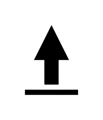 Fototapeta premium Modern Black Up Arrow Icon with Base