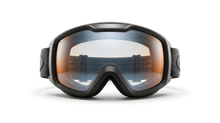 Black protective goggles with clear antifog lenses for outdoor activities