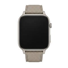 A smartwatch with a woven strap on a white background isolated on transparent background
