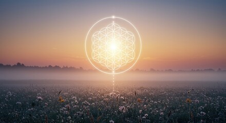 Flower of Life Sunrise Spiritual Awakening in Nature