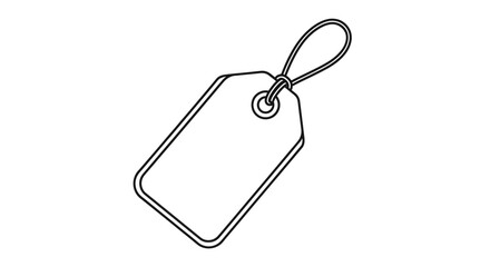 Fototapeta premium Blank Price Tag Icon, Empty Label with String, Isolated on White Background