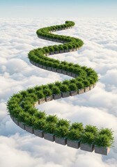 Serene Sky Path A Floating Garden in the Clouds