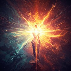 Radiant Being Abstract Artwork of Inner Light and Energy