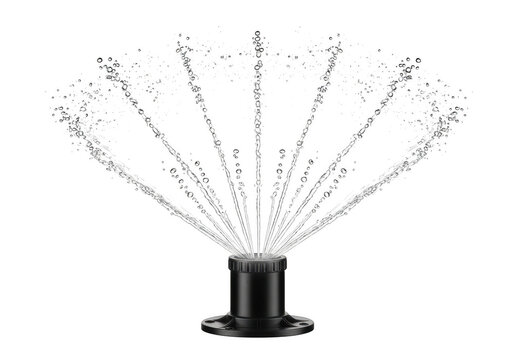 Water fountain spray nozzle isolated on transparent background
