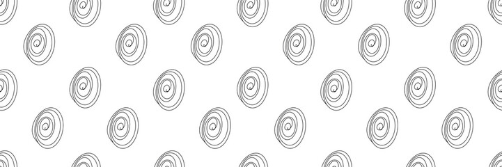 Abstract black circles doodle pattern on white background. Perfect for background, wallpaper, texture, cover, banner etc.