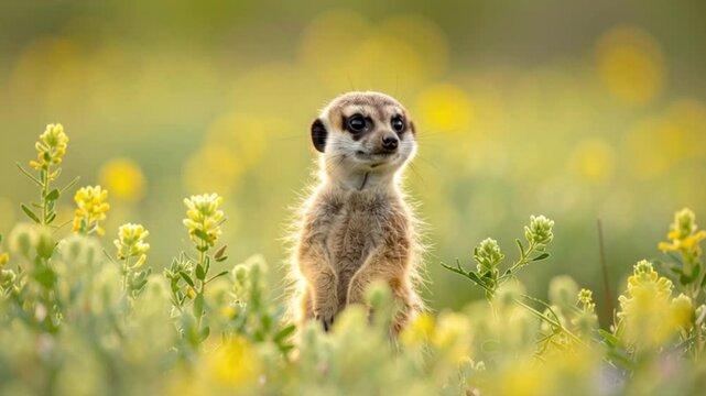 Baby-Erdm&auml;nnchen im soften Bl&uuml;tenfeld