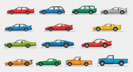 Fototapeta premium set of cars