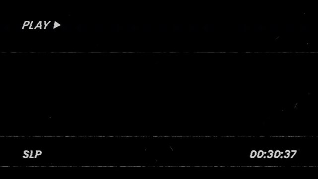 Retro VHS overlay with play icon, slp mode, old VHS play and timecode