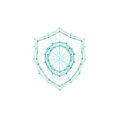 A blue and green mandala on a white background isolated on transparent background