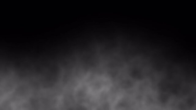 Realistic Gray Smoke Overlay Rising From Bottom Seamless Infinite Loop Alpha Channel Transparent Background Fire Smoke Fog Effect 4K