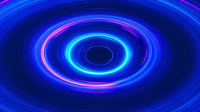 Animation Neon light streaks moving in circular motion.