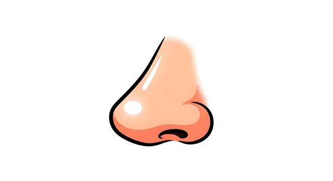 nose illustration, cartoon human nose illustration, cute nose icon isolated on white, simple flat nose graphic design, body part nose vector style