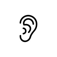 Fototapeta premium A simple black line drawing of a human ear