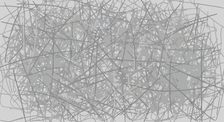 Obraz premium Intricate grey abstract tangle of overlapping lines and fragmented shapes creating a complex web background.