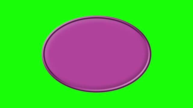 Purple oval frame isolated on green screen background for video editing and keying