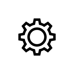 Obraz premium A simple black gear icon on a white background