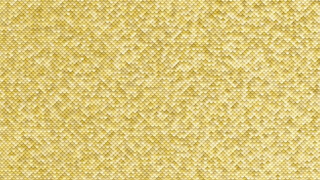 Luxury gold sequin texture background with overlapping circular metallic scales for festive holiday party celebration design