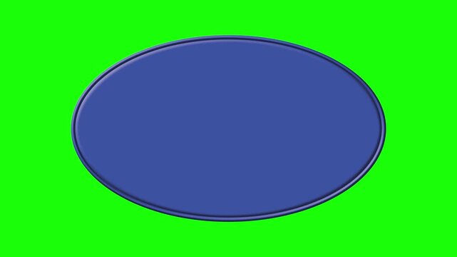 Blue Oval Speech Bubble Chroma Key Green Screen Frame UI Icon Vector Isolated