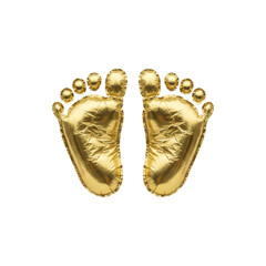 Fototapeta premium Gold baby footprint balloons