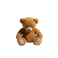 Obraz premium Cute brown teddy bear isolated on black