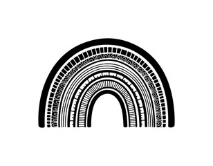 Naklejka premium Vector black and white rainbow illustration