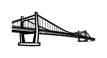Obraz premium Vector illustration of a suspension bridge