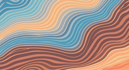 Fototapeta premium Abstract organic waves in soothing blue and vibrant orange tones, creating a dynamic visual flow. A captivating design for modern backgrounds and