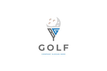 Golf club icons, symbols, elements and logo collection
