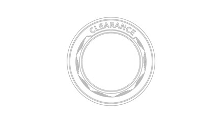 Circular Clearance Stamp Graphic with Text and Geometric Pattern