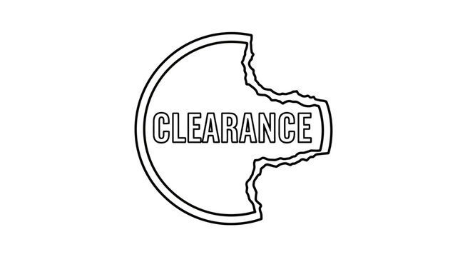 Clearance Sale Stamp Icon with Bitten Edge, Retail Discount and Special Offer Symbol