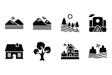 Rural and Urban Landscape Icons Collection