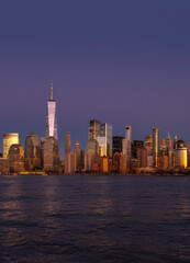 Obraz premium New York city. New York cityscape skyline. New York downtown panorama. New York iconic landmark. NYC with Manhattan at night.
