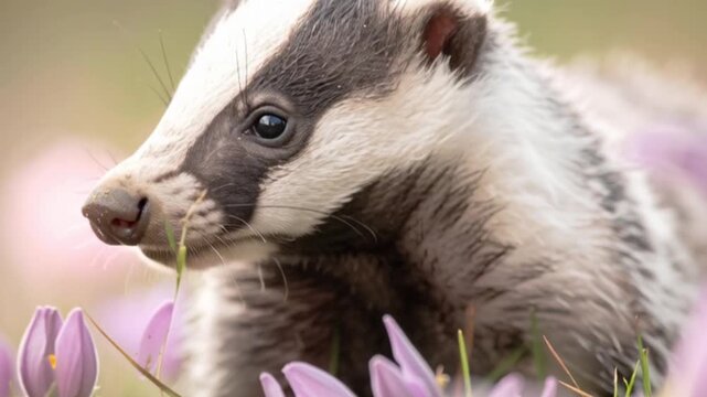 Baby-Dachs im hellen Fr&uuml;hlingsgras